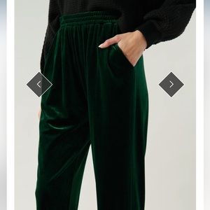 Green velvet joggers Size S